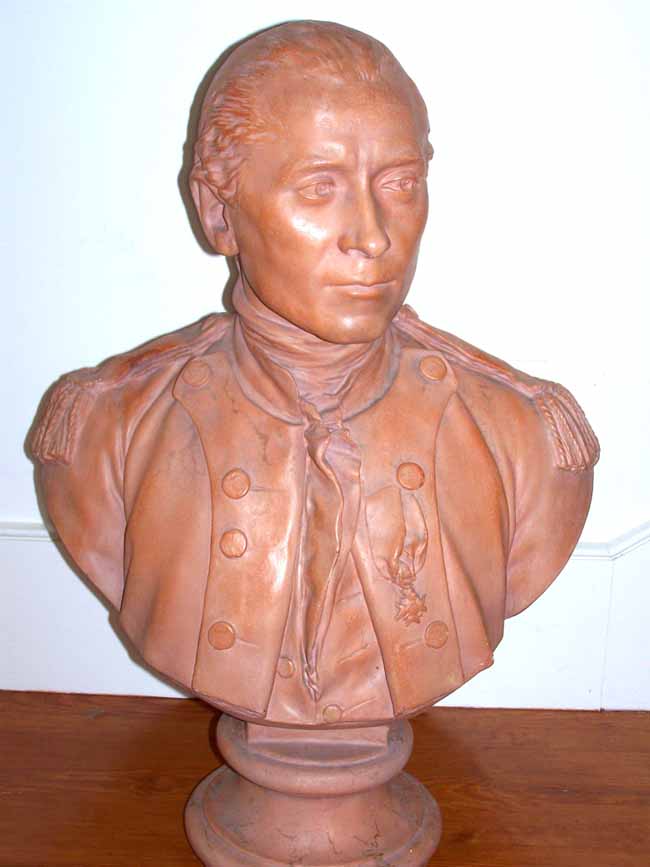 A fine and Rare 19th century Terracotta Bust of Capt. JOHN PAUL JONES — image 3